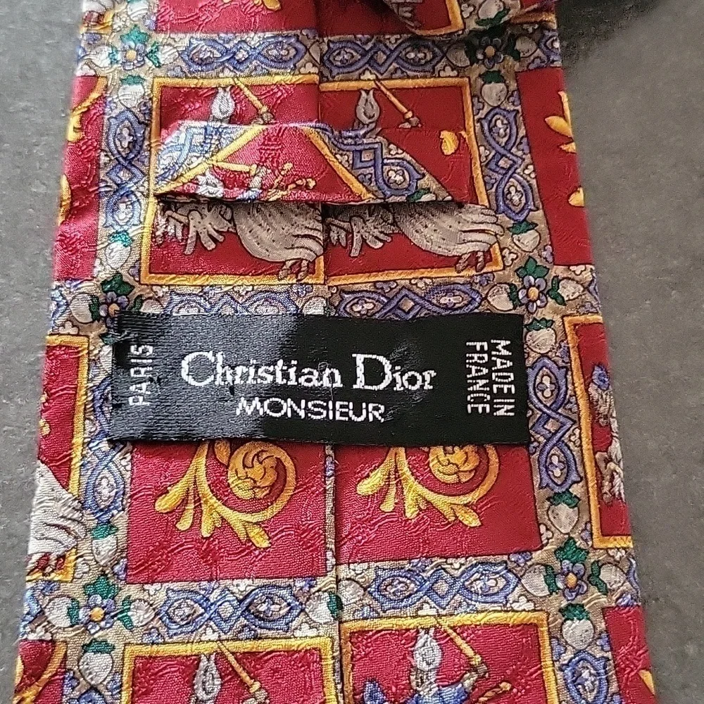 Christian Dior Men's Tie, 100% Silk, Hand Made, 59" - Picture 3 of 8
